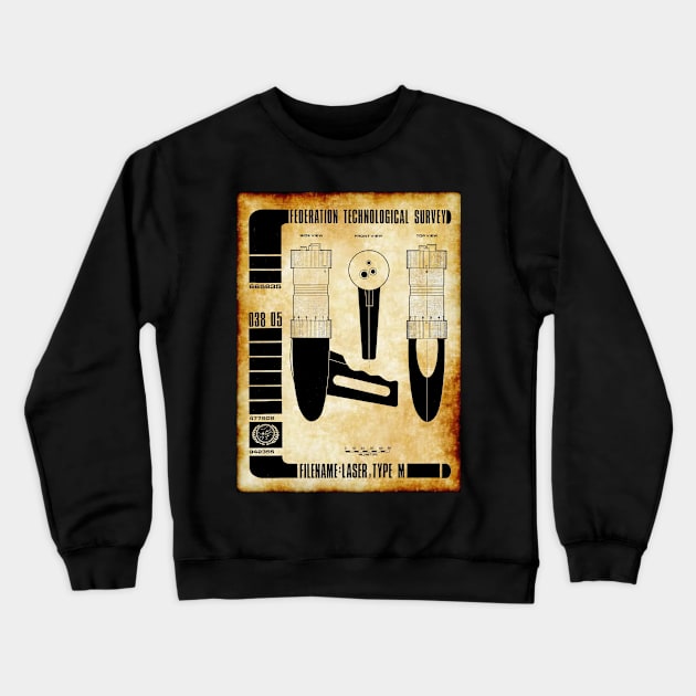 Federation Technological Survey Pilot Episode Laser Pistol Crewneck Sweatshirt by Starbase79